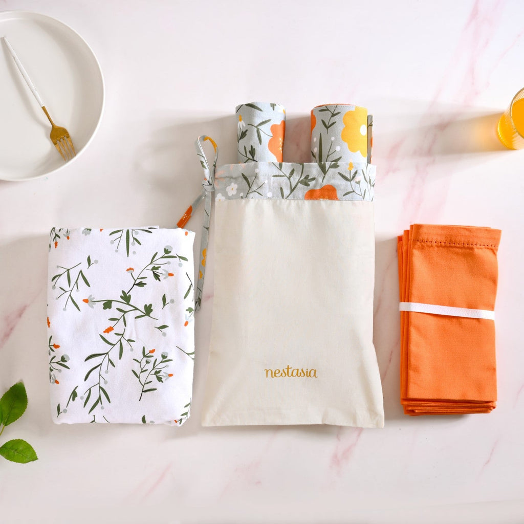 Arancia Complete Table Linen Set With Mats Napkins Runners And Table Cloth