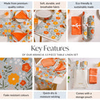 Arancia Table Place Mat Runner And Napkin Set