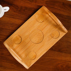 Art Deco Style Ceramic Tea Set With Wooden Serving Tray