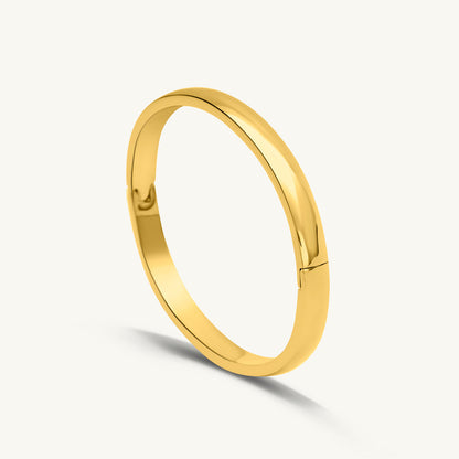 Elliptical Grace Gold Bangle Bracelet