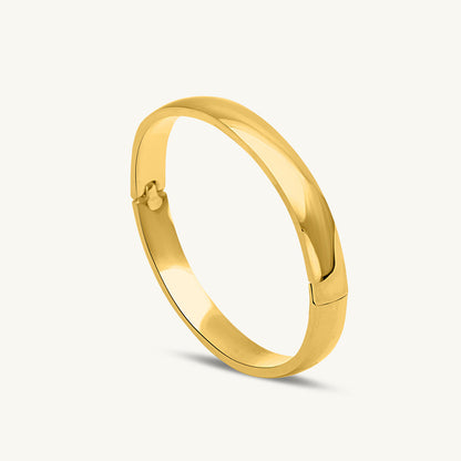 Elliptical Grace Gold Bangle Bracelet