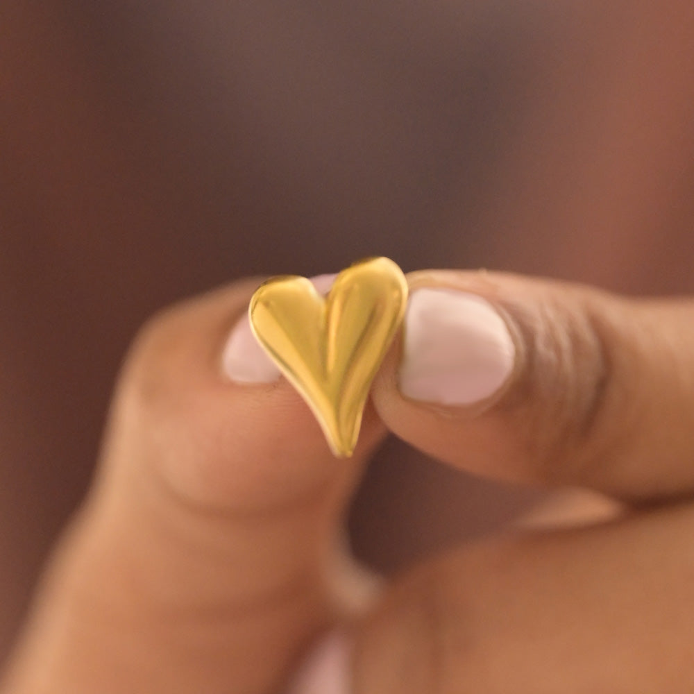 Golden Heart Thump Earrings