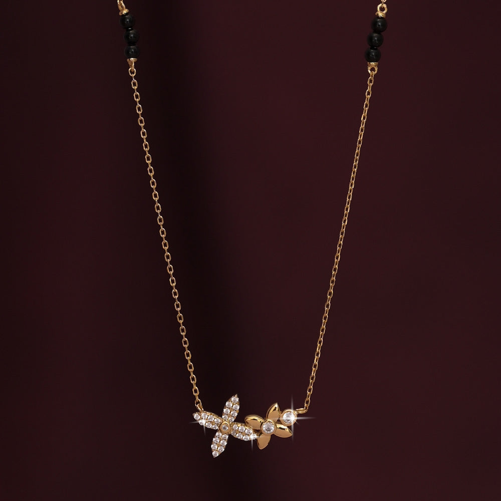 Manasvini Diamond Mangalsutra | BIS Hallmarked | 18k Gold Vermeil