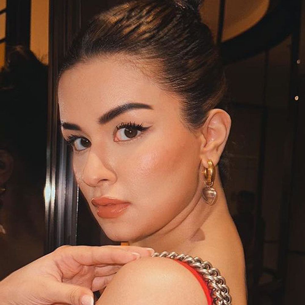 Bi-Metal Chunky Heart Hoop Earrings