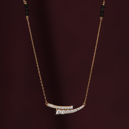 Sparkly Stones Curve Mangalsutra | 18k Gold Vermeil