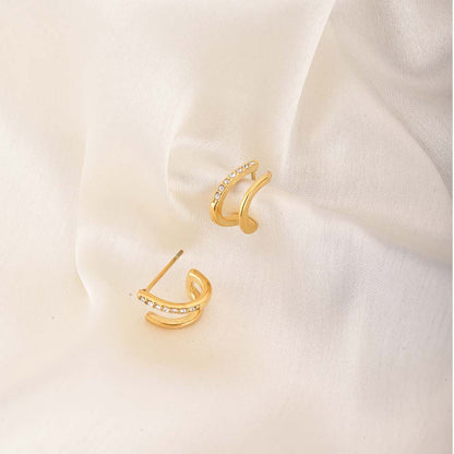 Crystal Curve Earrings