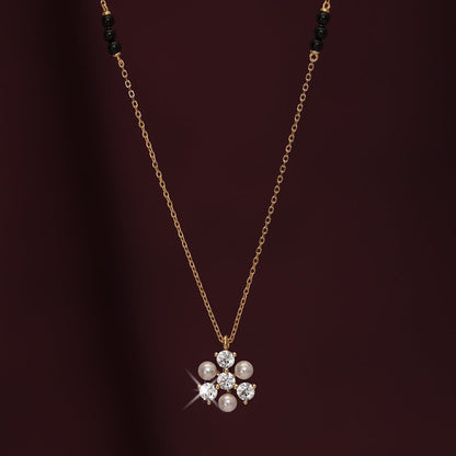 Vintage Pearl Diamond Mangalsutra | 18k Gold Vermeil