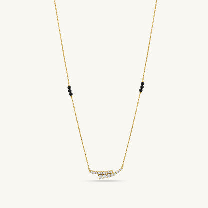 Sparkly Stones Curve Mangalsutra | 18k Gold Vermeil