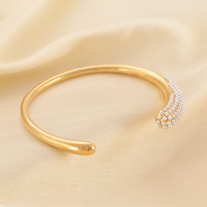 Pearl Cascade Cuff Bracelet