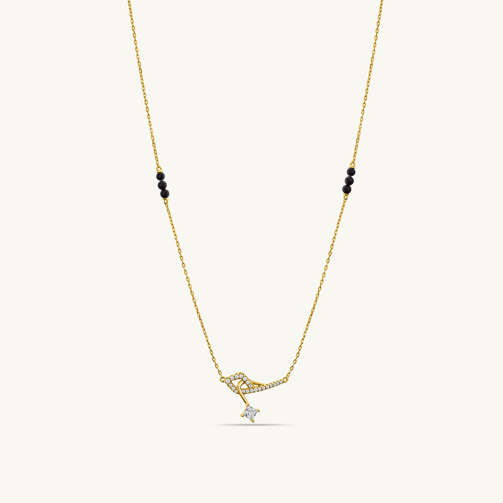 Bow & Arrow Princess-Cut Diamond Mangalsutra | 18k Gold Vermeil