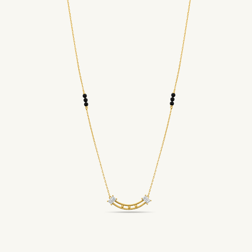 Baguette Stone Dainty Simle Bar Mangalsutra | 18k Gold Vermeil