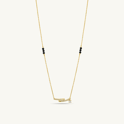 Twisted Diamond Mangalsutra With Diamond Charm | 18k Gold Vermeil
