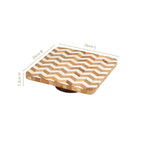 Artisanal Chevron Square Wooden Dessert Riser 26x26cm