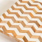 Artisanal Chevron Square Wooden Dessert Riser 26x26cm