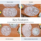 Auburn Luxe Round Tablemat Set Of 6
