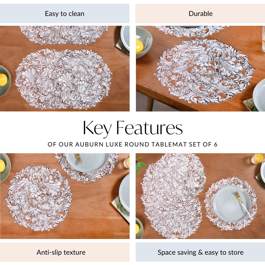 Auburn Luxe Round Tablemat Set Of 6
