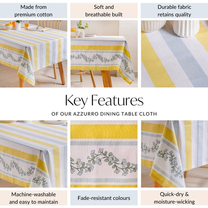Azzurro Dining Table Cloth For 6 Seater 154 x 208cm