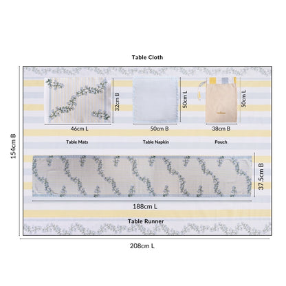 Azzuro Table Cover Placemat Runner and Napkin Set