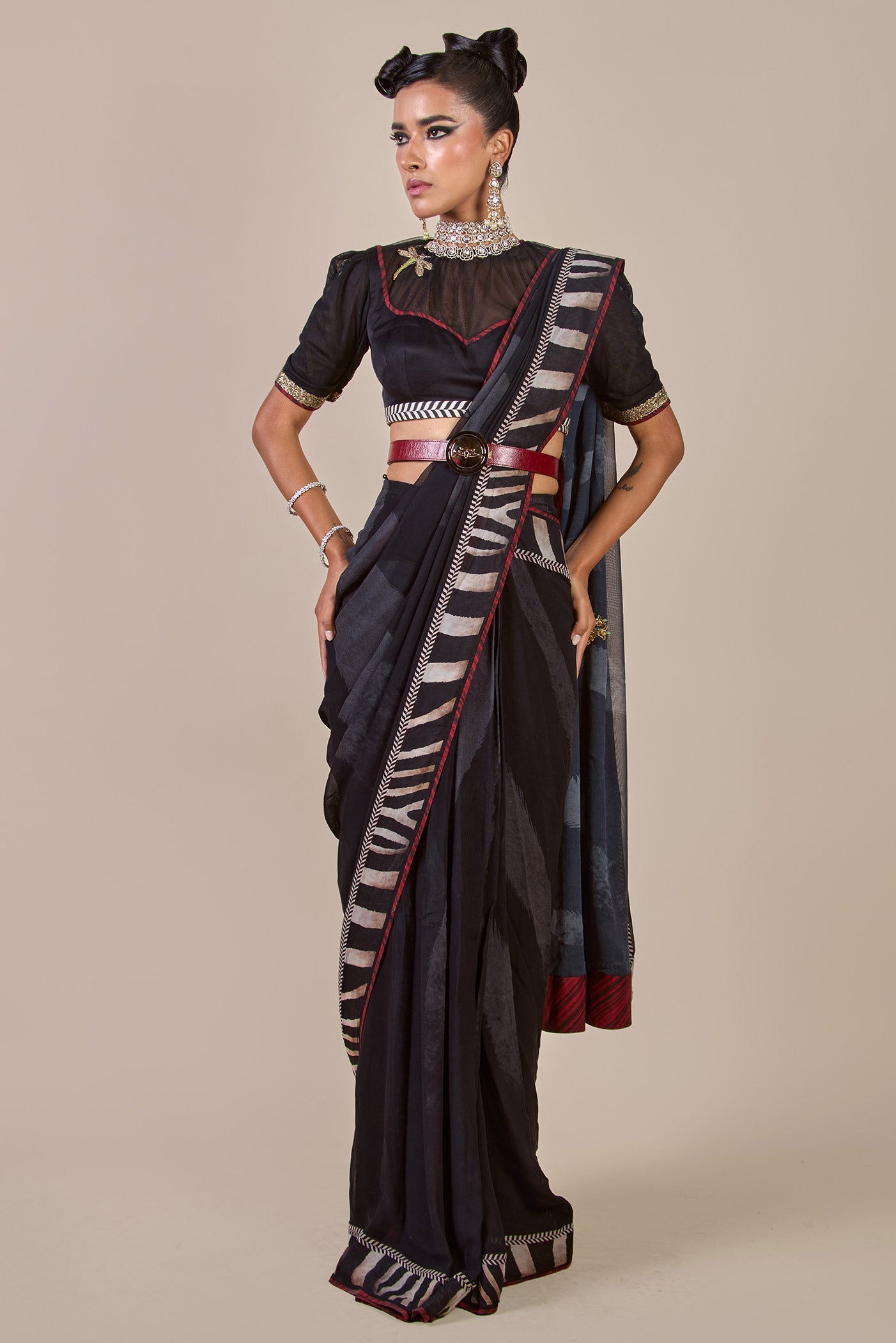 Zebra Print Saree Set | CHHĒ