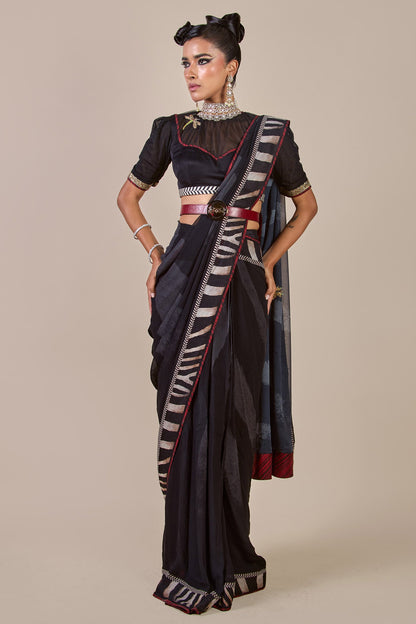 Zebra Print Saree Set | CHHĒ