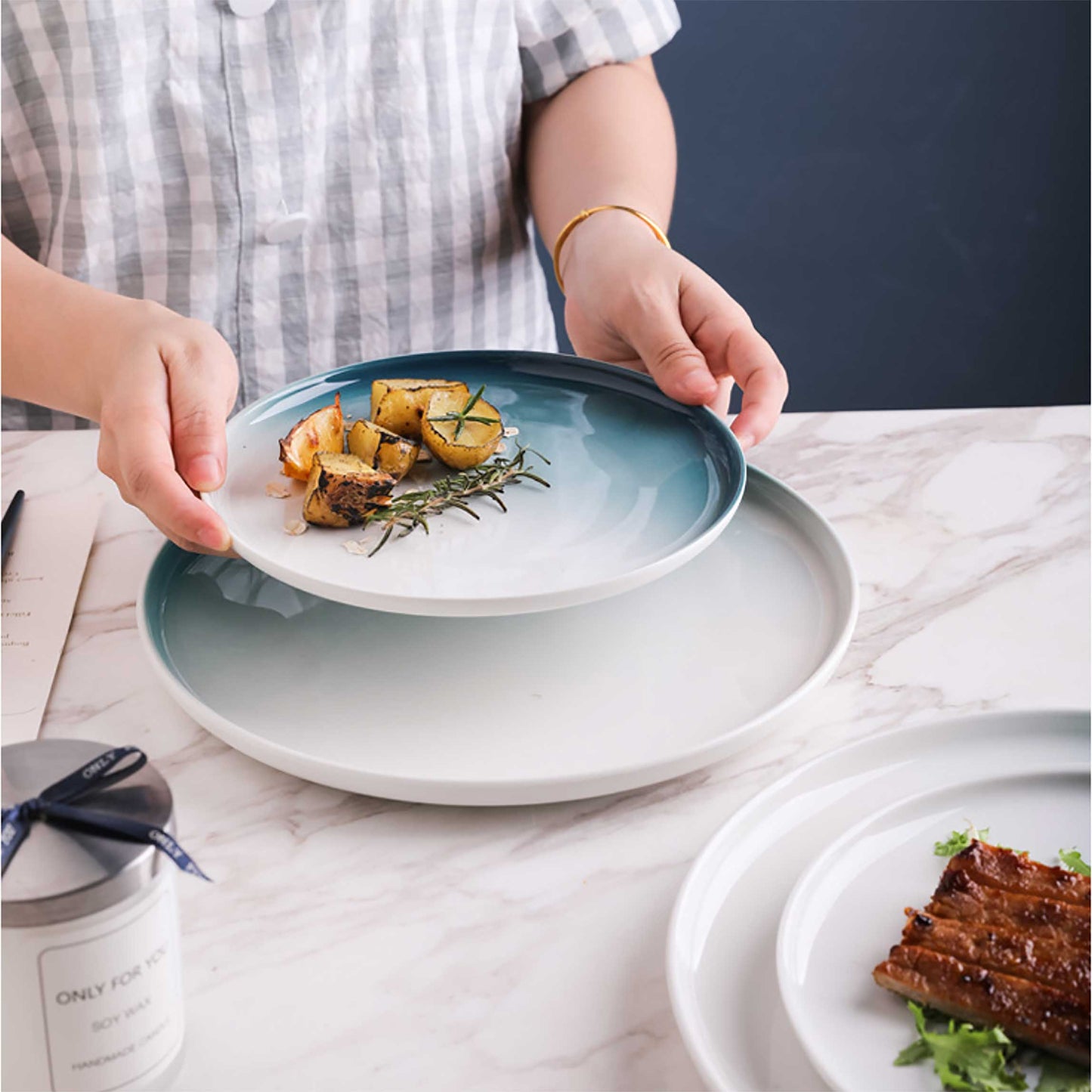 Navy Blue Snack Plate