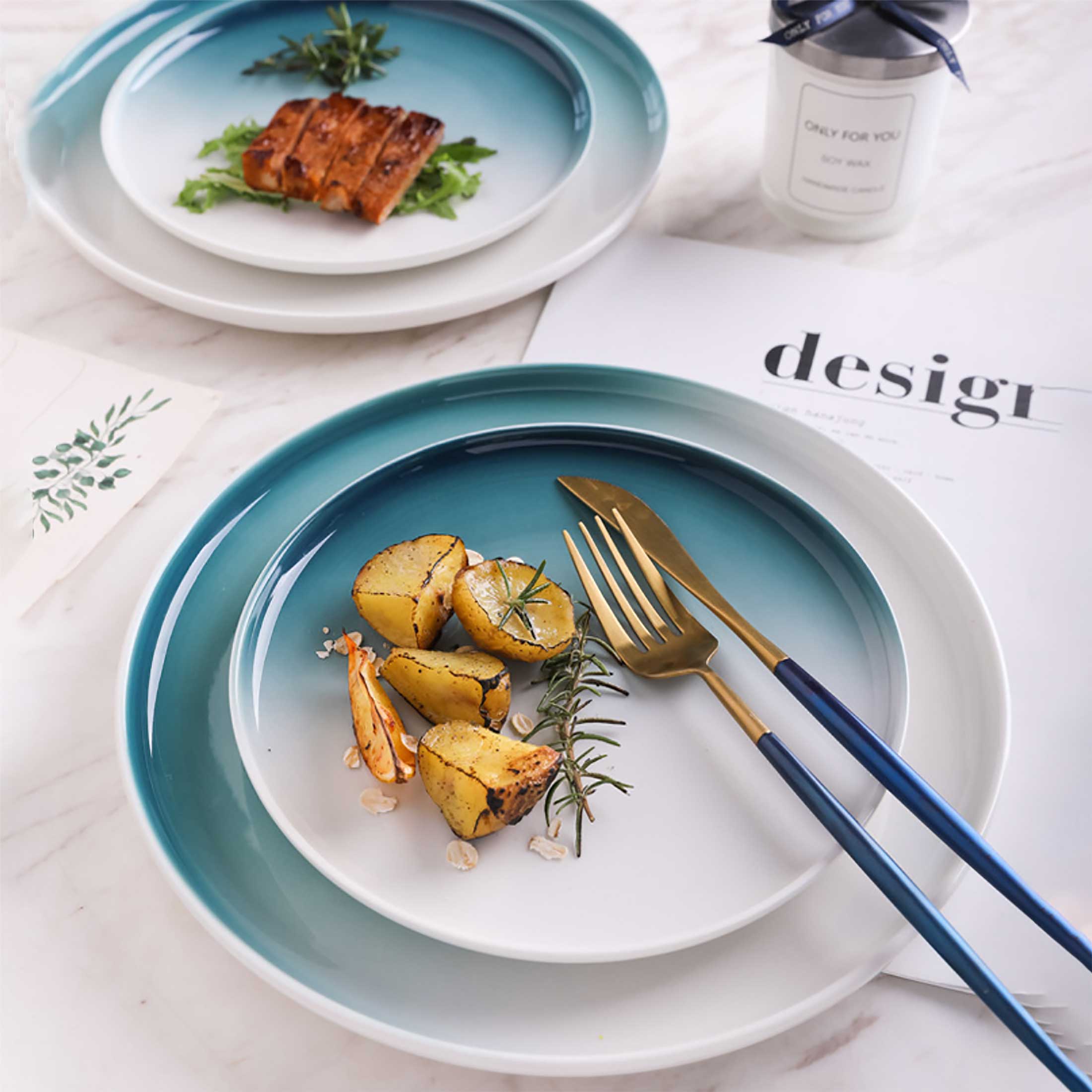 Navy Blue Snack Plate