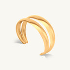 Bold Twin Band Gold Cuff Bracelet