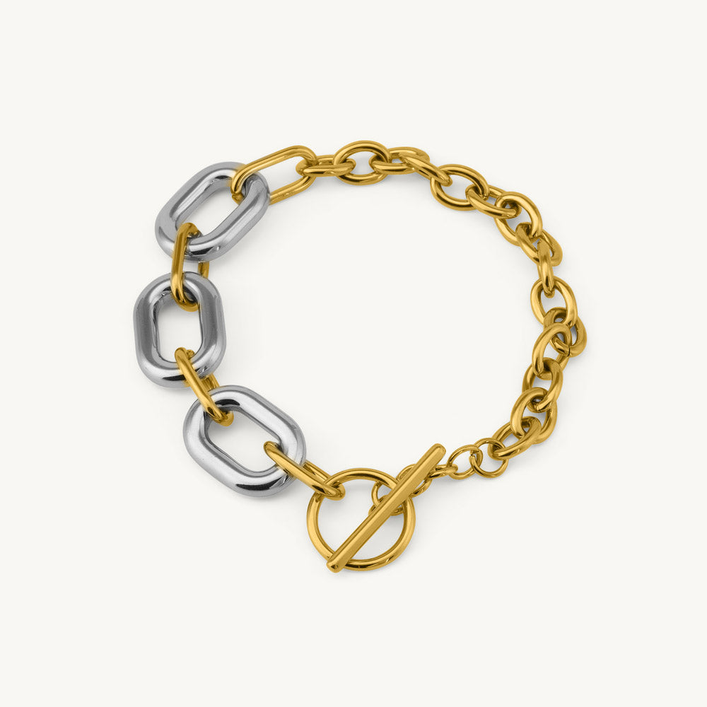 Duo Link Toggle Chain Bracelet