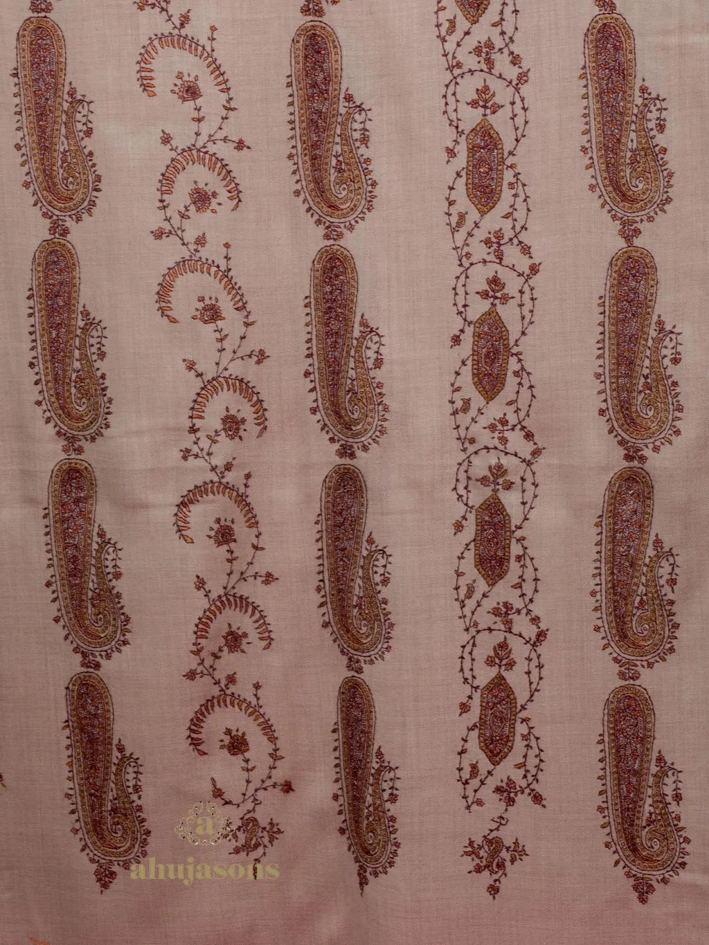 Classic Cashmina Shawl with Jaal Pattern in Beige