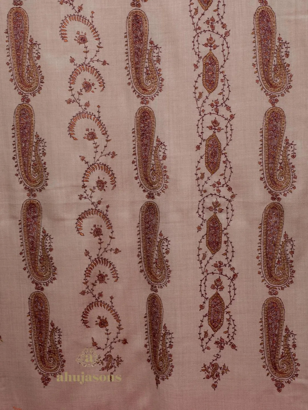 Classic Cashmina Shawl with Jaal Pattern in Beige