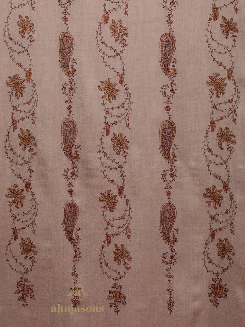 Elegant Cashmina Shawl with Jaal Pattern in Beige