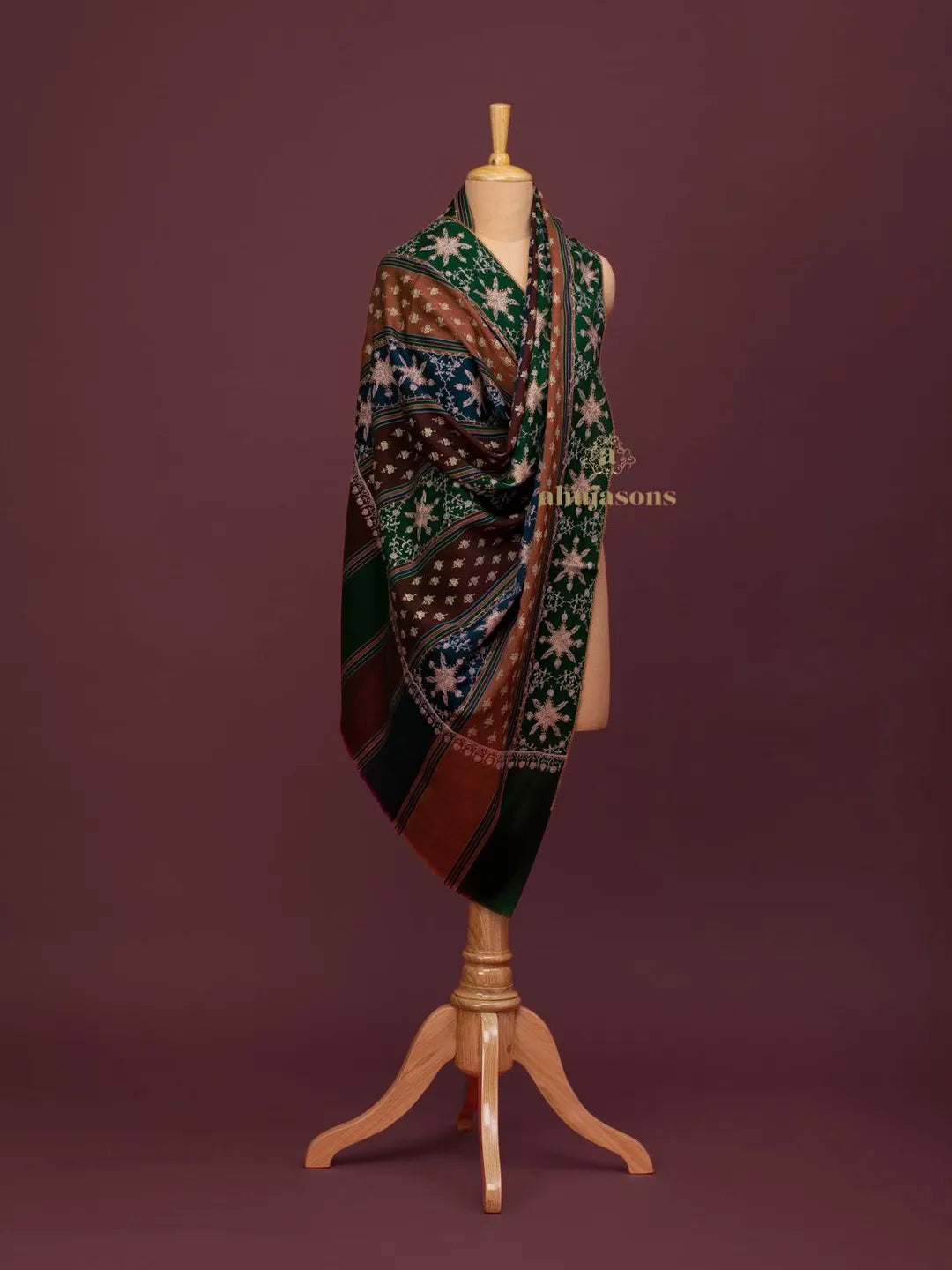 Classic Cashmina Shawl with Jaal Pattern in Multi