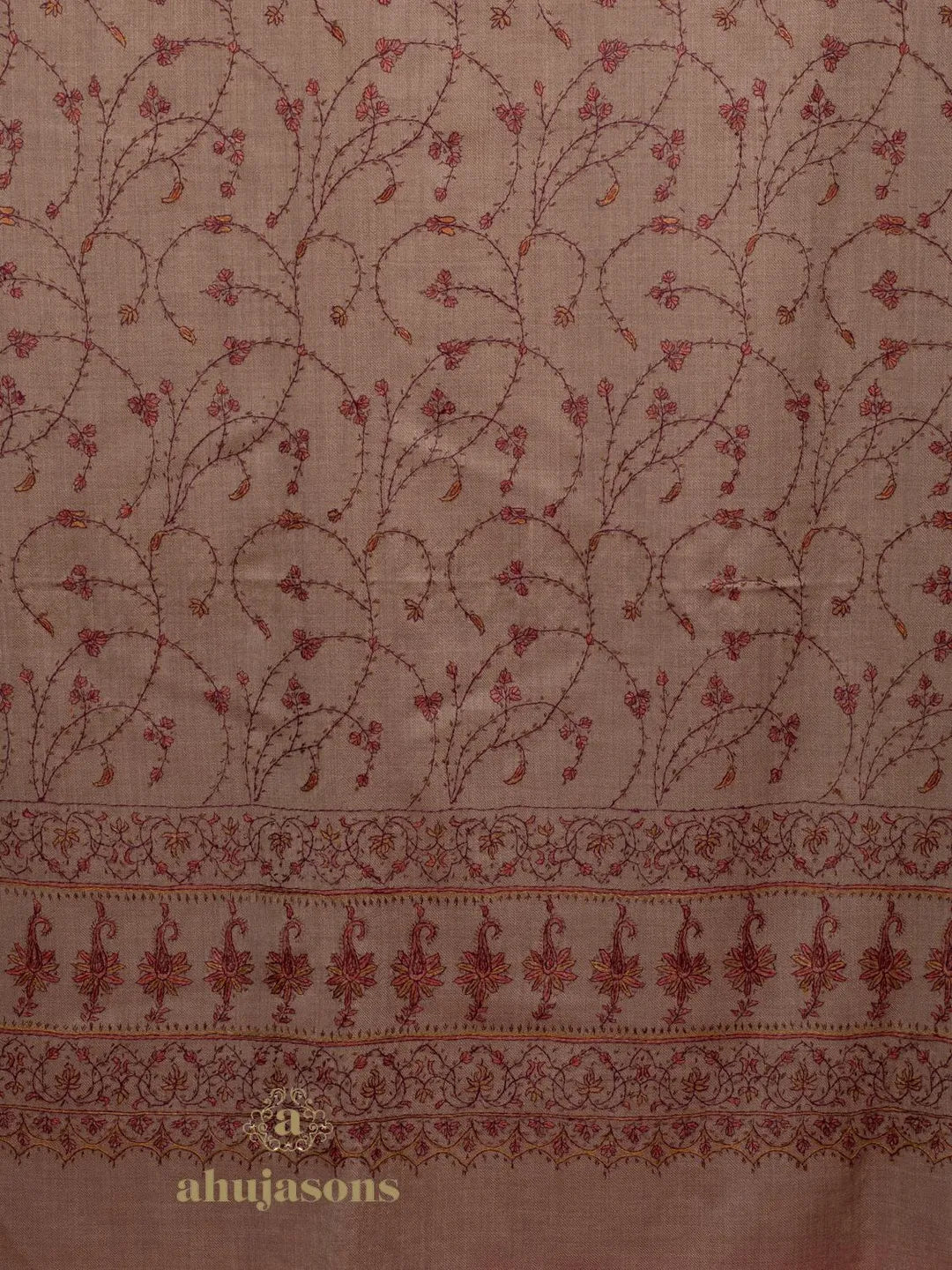 Elegant Cashmina Shawl with Jaal Pattern in Beige