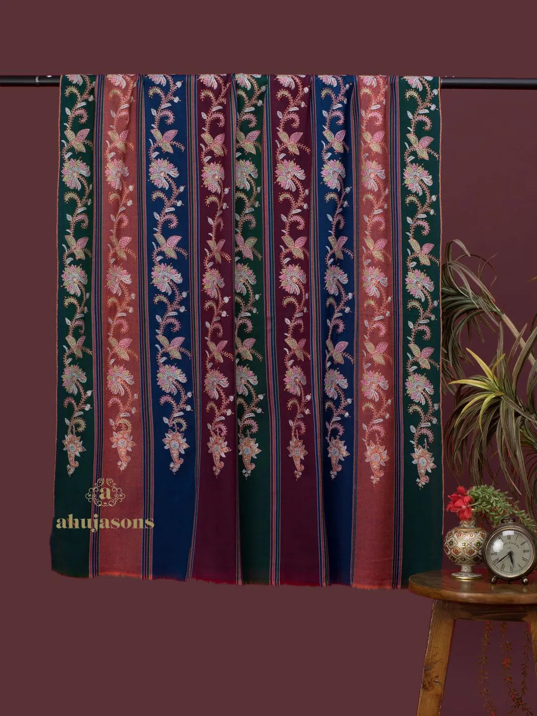 Classic Cashmina Shawl with Jaal Pattern in Multi