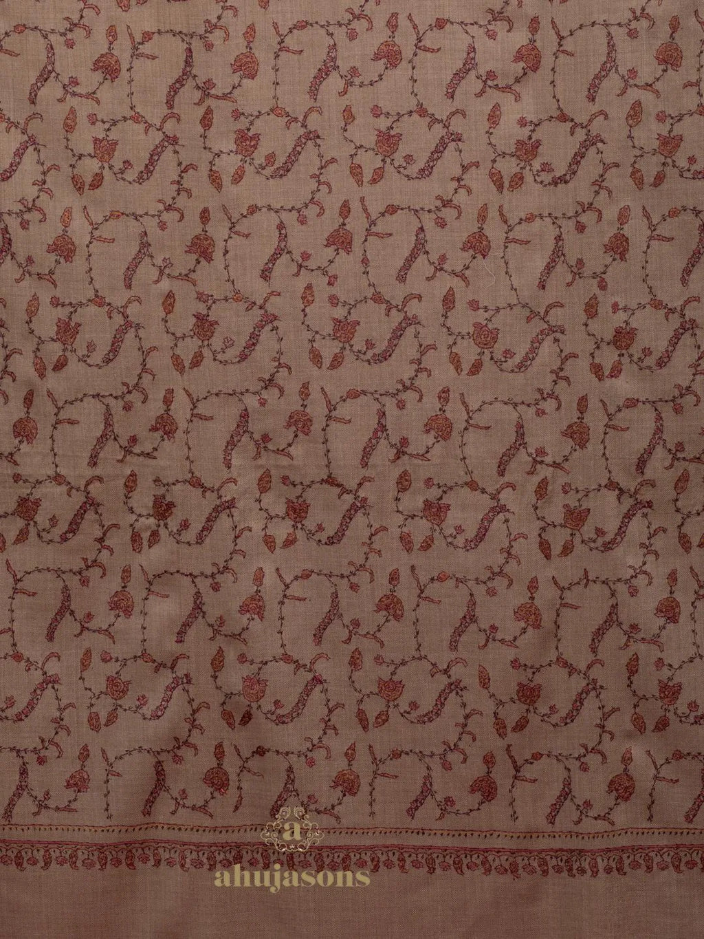 Elegant Cashmina Shawl with Jaal Pattern in Beige