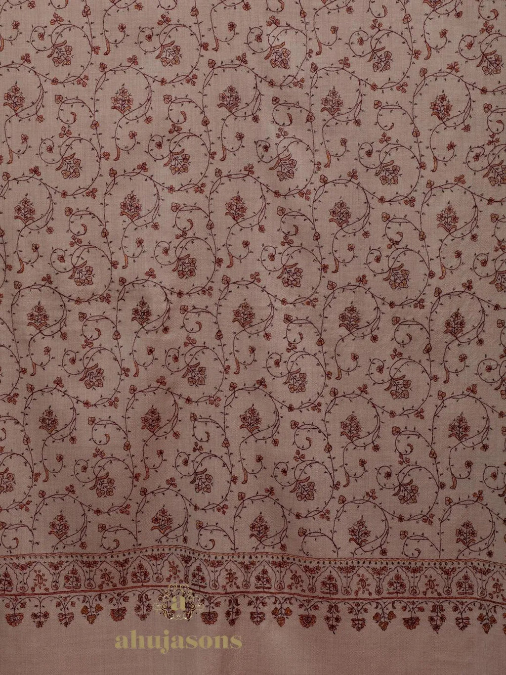 Elegant Cashmina Shawl with Jaal Pattern in Beige