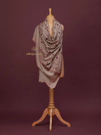 Classic Cashmina Shawl with Jaal Pattern in Beige