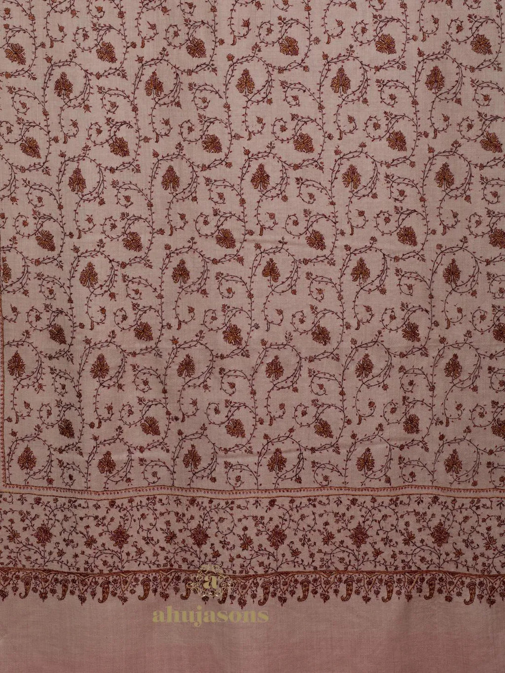 Elegant Cashmina Shawl with Jaal Pattern in Beige