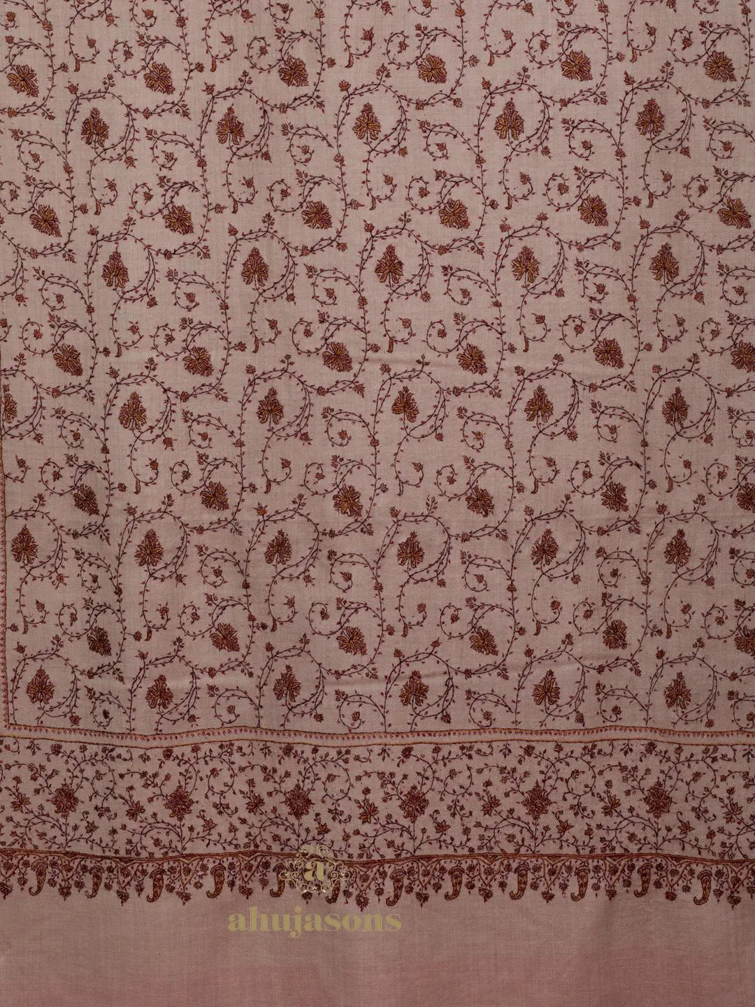 Elegant Cashmina Shawl with Jaal Pattern in Beige