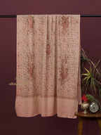Elegant Cashmina Shawl with Jaal Pattern in Beige