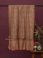 Classic Cashmina Shawl with Jaal Pattern in Beige