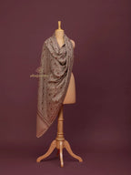 Classic Cashmina Shawl with Jaal Pattern in Beige