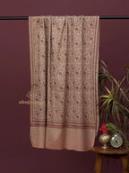Classic Cashmina Shawl with Jaal Pattern in Beige