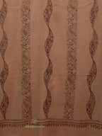 Classic Cashmina Shawl with Jaal Pattern in Beige