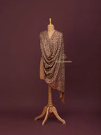 Classic Cashmina Shawl with Jaal Pattern in Beige