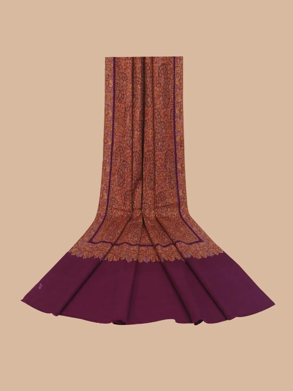 Classic Handloom Pashmina Shawl in Mahroon Multi