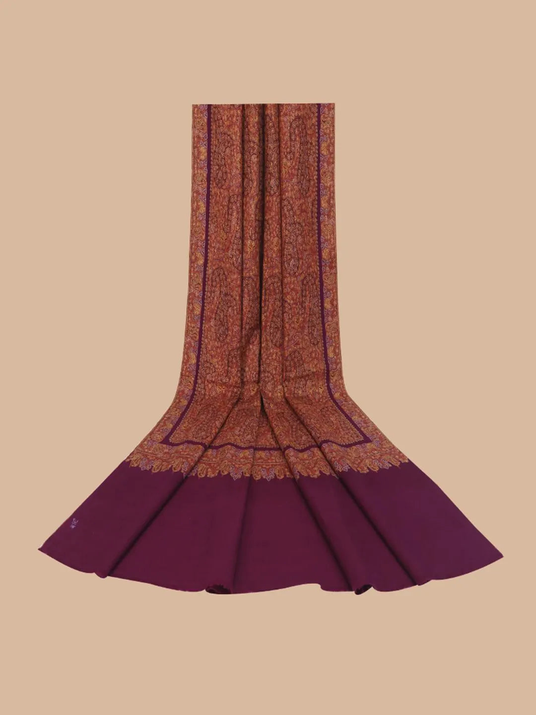 Classic Handloom Pashmina Shawl in Mahroon Multi