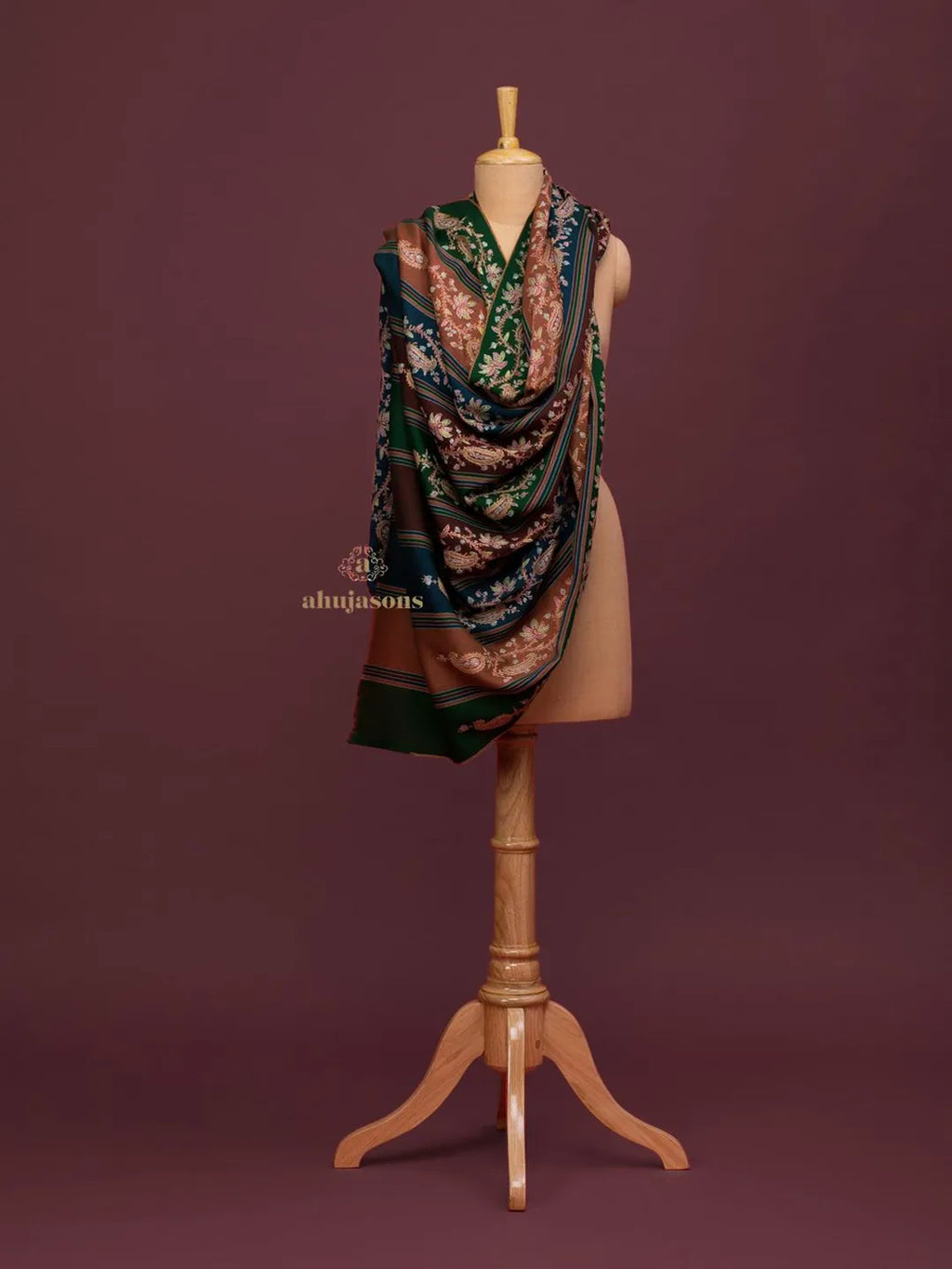 Classic Cashmina Shawl with Jaal Pattern in Multi