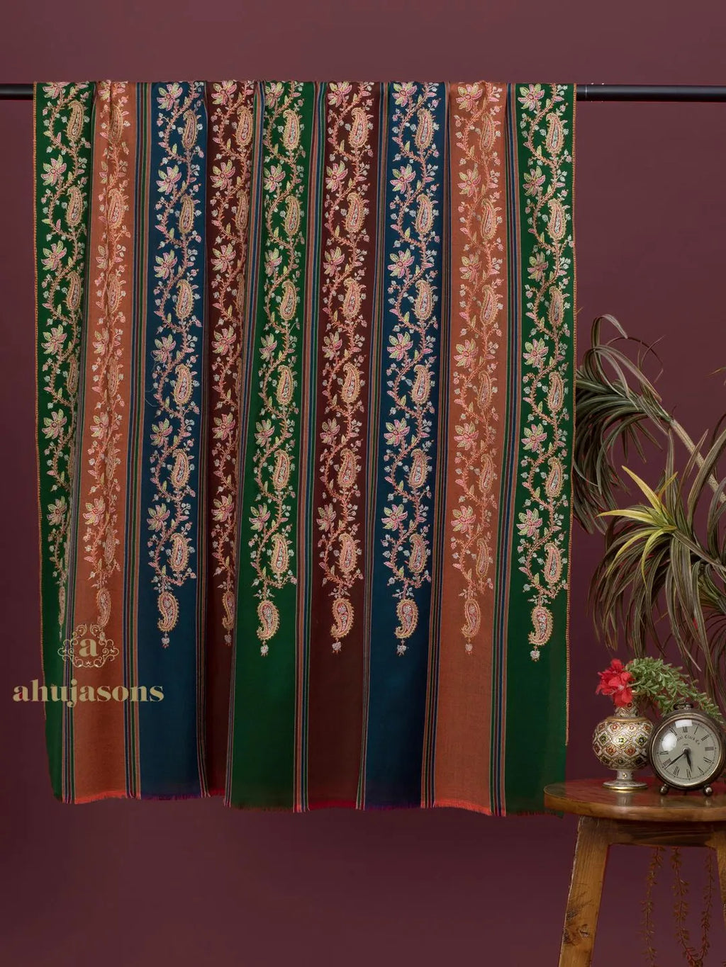 Classic Cashmina Shawl with Jaal Pattern in Multi