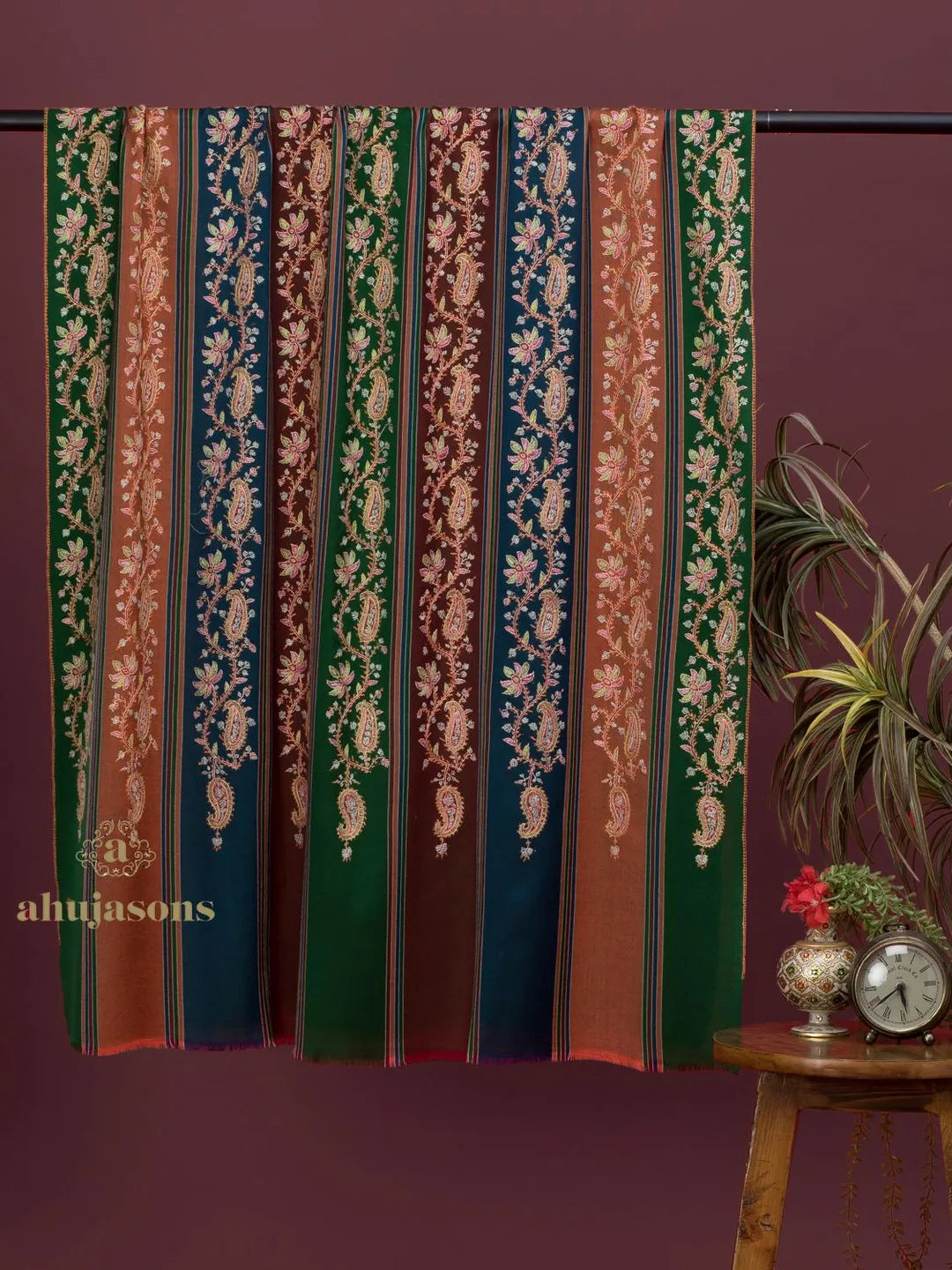 Classic Cashmina Shawl with Jaal Pattern in Multi